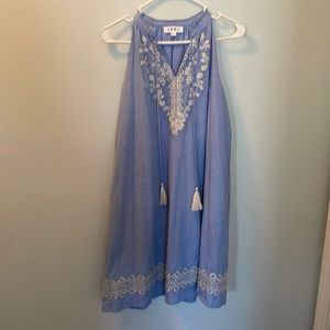 THML blue dress with embroidery detail